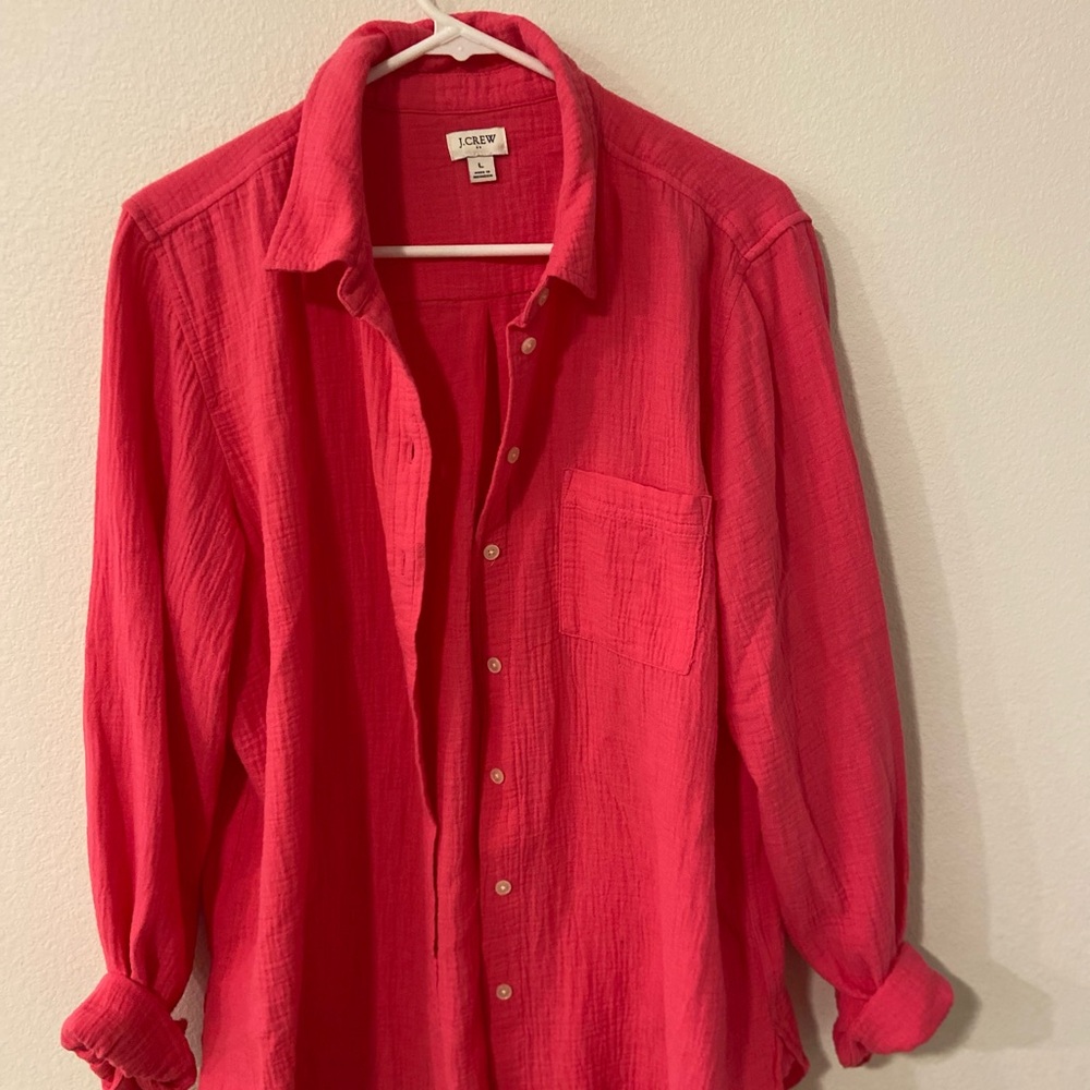 J. Crew Women's Hot pink Button Down Shirt